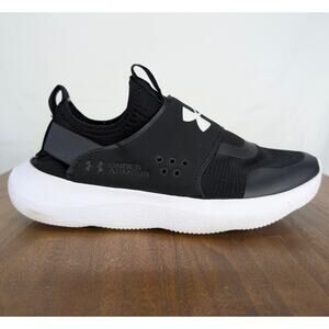 Under Armour Runplay Slip-On Sneakers Running Shoes Athleisure Black White Sz 9